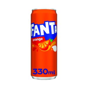 Fanta - Газиран сок со вкус на портокал лименка 0.33l
