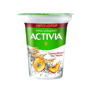 Activia - Јогурт со сушено јаболко, чиа и мусли 280g