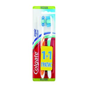 Colgate Triple Action - Четки за заби 1+1