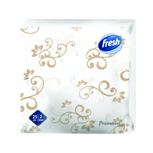 Fresh Premium - Салфети декор бело златни 38х38 25/1