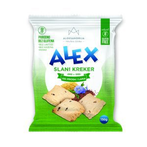 Aleksandrija Alex - Крекери без глутен со просо и лен 150g